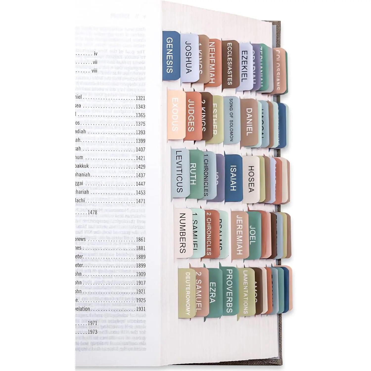Laminated  Tabs for Women & Men - Large Print Tabs for Study Bibles, Boho Theme for Easy Navigation and Quick Reference - Easy-to-Read and Apply Tabs for  Ages,Colorful