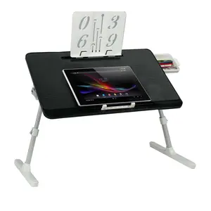 Laptop Stand for Bed, Adjustable Height and Angle, Laptop Desk with Drawer, Bed Desk for Reading and Writing, Laptop Table for Bed, Couch