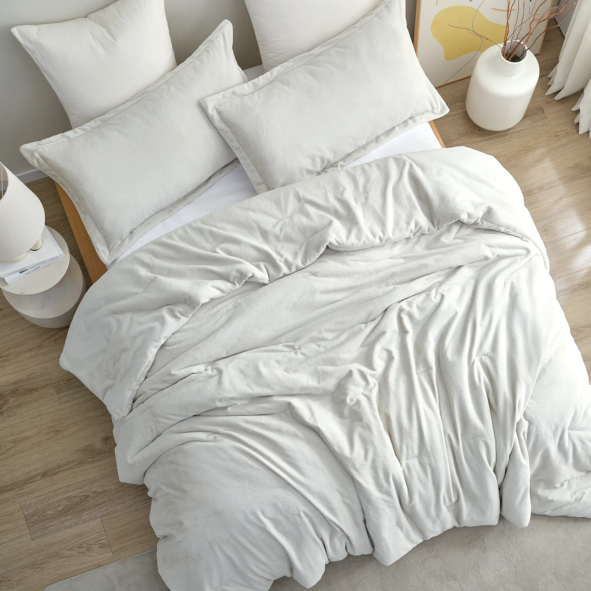 Coma-Tose - Coma Inducer Oversized Comforter Set - White Onyx Taupe-Gray