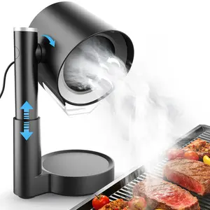 Portable Range Hood Kitchen Exhaust Fan with 3-Speed Large Oil Collection Low Noise Ductless Detachable Aluminum Filter for Hot Pot Apartments Indoor BBQ RV Camping