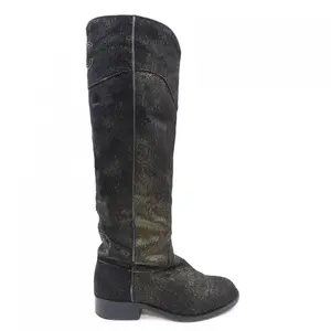 Pre-owned CHANEL Suede Small Leather Goods Calf Hair Long Boots
