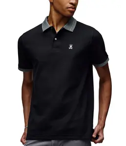 Psycho Bunny Murphy Pique Polo Menswear Top Black Shirts Classic Shortsleeve