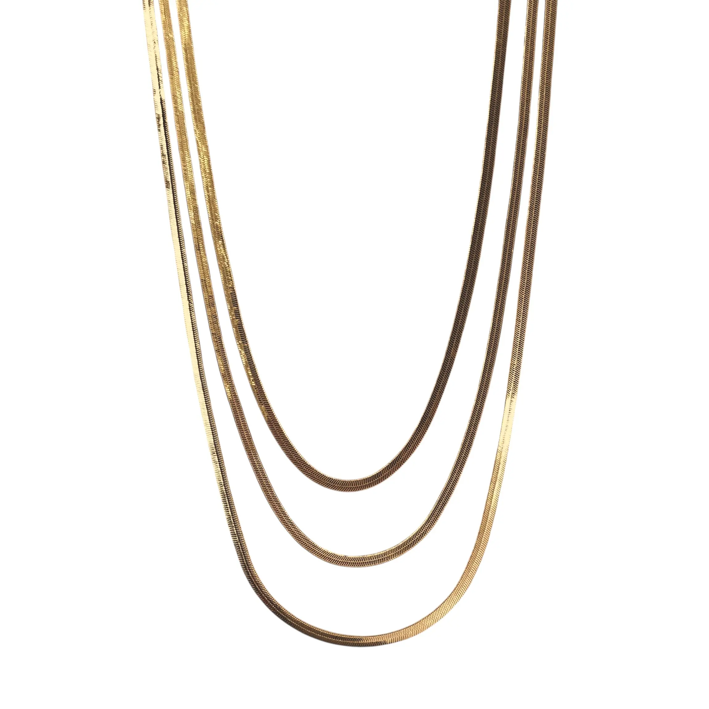 Herringbone Chain 3mm 18K Gold Filled Necklace