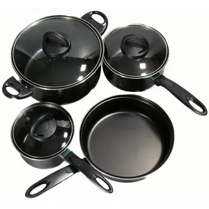 212 MAIN 7-Piece Nonstick Cookware Set - Includes Dutch Oven, Fry Pan, Glass-Lidded Pot and Other Essential Kitchenware Pieces, Cooking Set