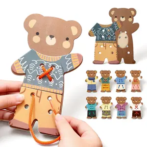 Bear Dress-Up String Toy, Early Education Intelligence Game, Fine Motor Skills Montessori Teaching Aid, Perfect Christmas Gift!