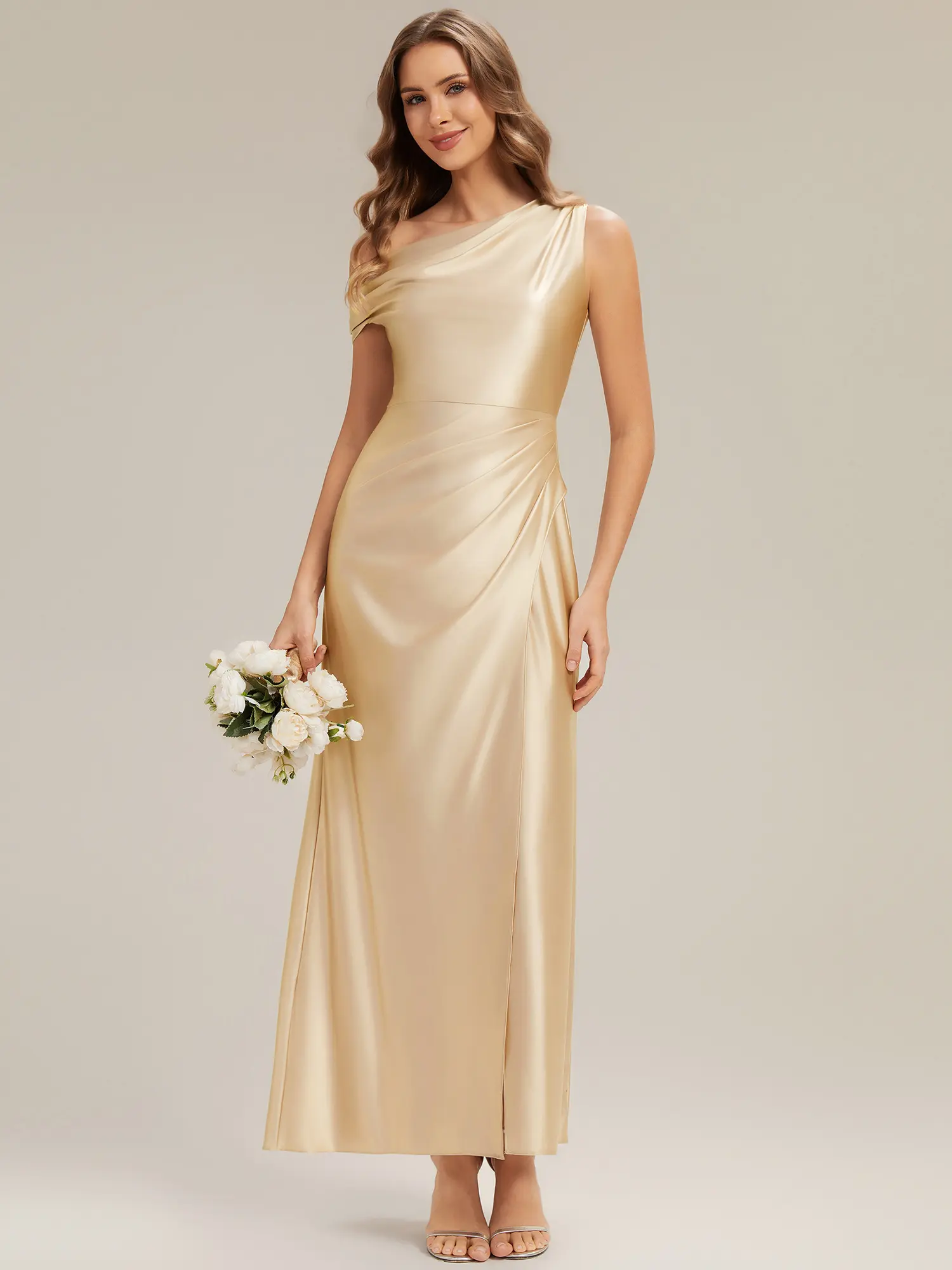 Ever-Pretty 2026 New Trend Satin Drop Shoulder Maxi Dress with Side Split  Straight Silhouette for Bridesmaids ES02670 - TikTok Shop
