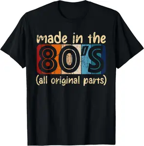 100% Cotton Made In The 80s All Original Part Retro Vintage T-Shirt