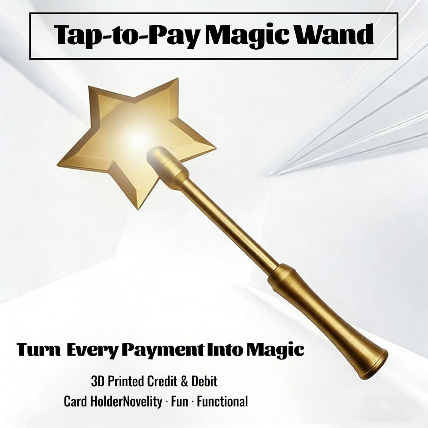 3D Printed Tap to Pay Credit Card Wand, Magic Wand with Telescoping Rod, Contactless Payment Tool for Credit Cards & Debit Card, Convenient Payment Accessory