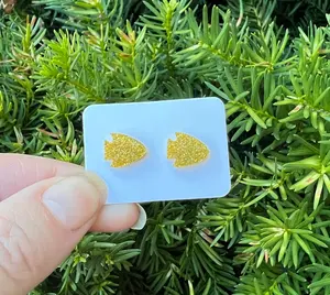 Gold Arrowhead Kansas City KC Glitter Acrylic Stud Earrings