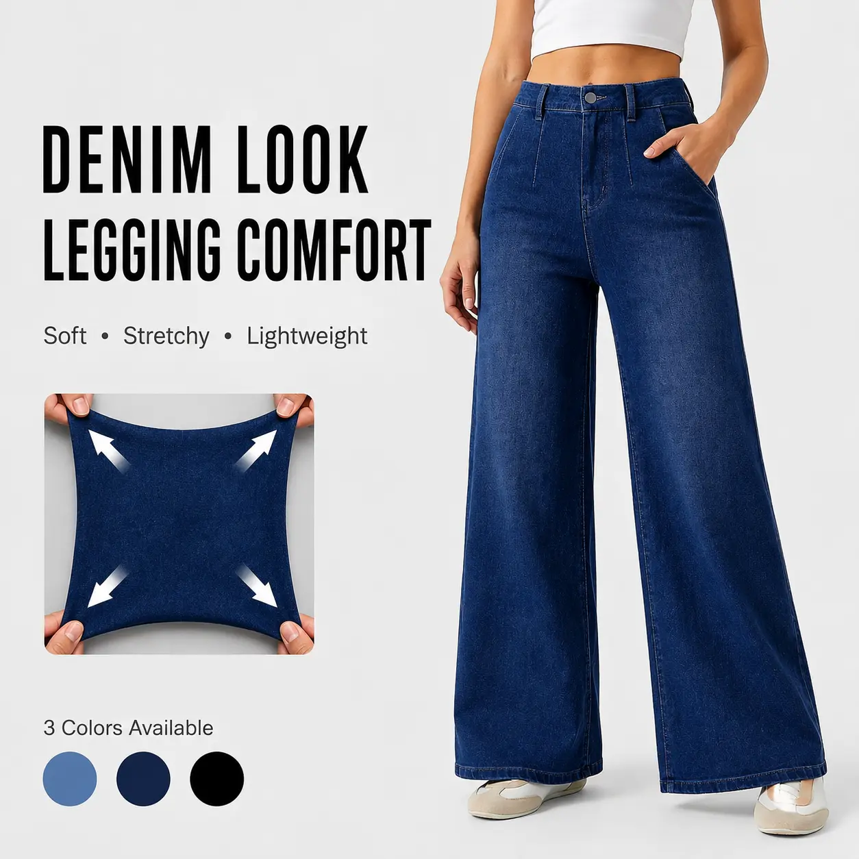 FireSwan 2026 Flex High Waisted Tummy Control Wide Leg Casual Jeans with Pockets#Summervibes Pants  back to school outfit