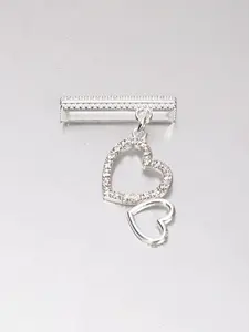 Double Heart Design Rhinestone Decor Watch Band Decoration Ring for Smart Watches Silicone Strap 38/40/41/42mm, Fashionable Watch Strap Charm, Wearable Watch Accessories