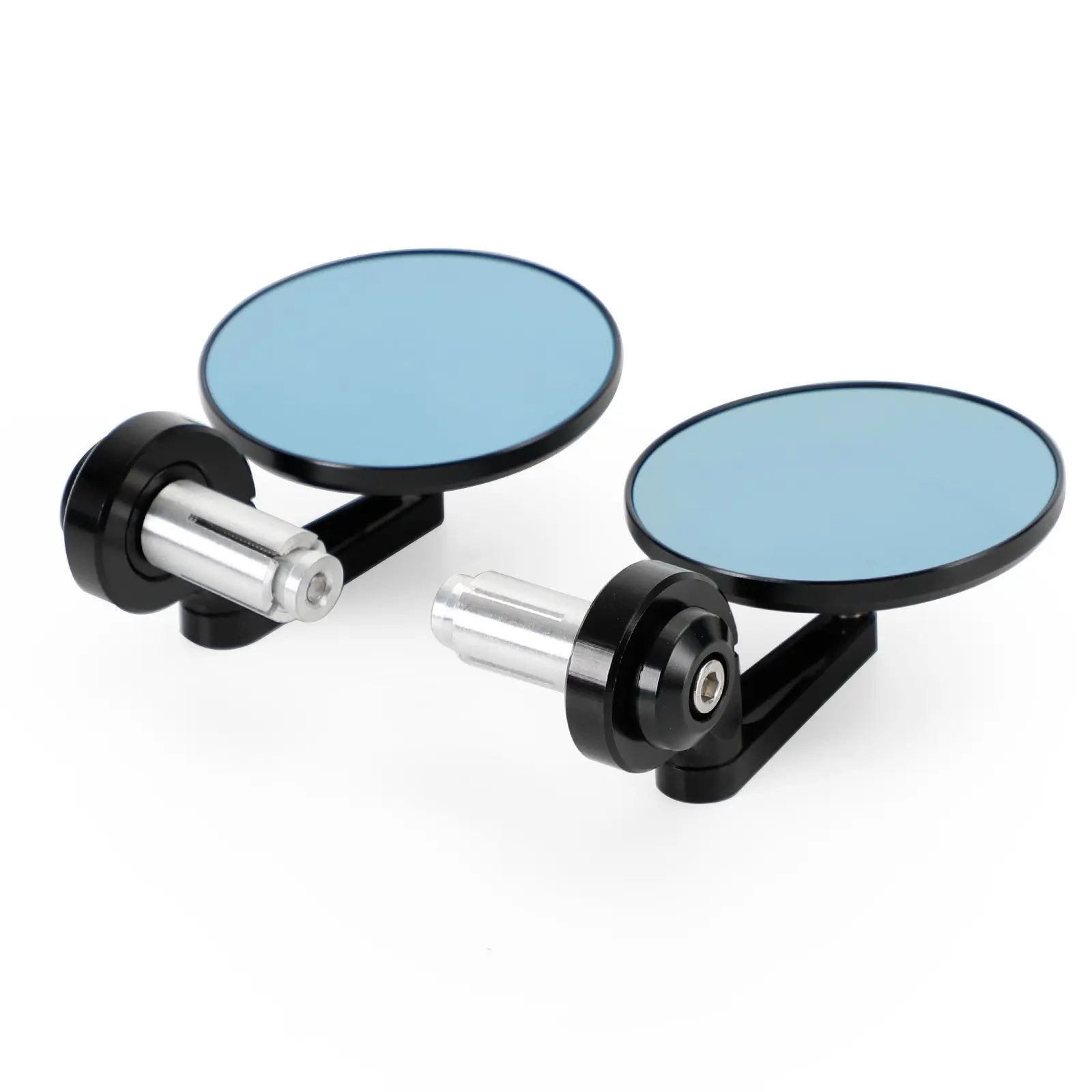 Universal 3 Inch Round Bar End Mirror 7/8" 1" Handlebar Rear View Mirror Pair Black Adjustable Side Mirror for Motorcycle Bike Scooter E-Scooter