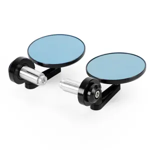 Universal 3 Inch Round Bar End Mirror 7/8" 1" Handlebar Rear View Mirror Pair Black Adjustable Side Mirror for Motorcycle Bike Scooter E-Scooter