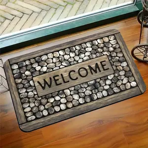 1 piece of crystal velvet letter pattern floor mat, door floor mat, decorative floor mat, comfortable standing mat, living room bedroom area floor mat, home decoration, Home Decor Rugs