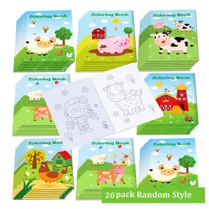Hatwoo 20-Pack Mini Animal Coloring Sets with Paper Art Markers - Educational Arts & Crafts Toys for Children Development, Birthday Gifts, Classroom Supplies