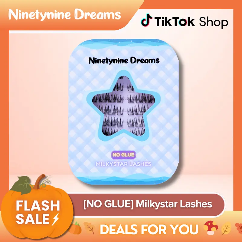 Ninetynine Dreams [NO GLUE] Milkystar Self-Adhesive Lashes | 10-13mm C Curl No Glue Required Press-On Lash Clusters - Spiky Natural Manhua Comfortable Daily False Eyelashes - Beginner Friendly Trendy Must-Have Easy Apply Self-Stick Ultra-Thin Band Lashes