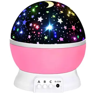 Kids Star Projector with Rotation & 17 Color Modes - Pink LED Night Light,STEM Educational Toy for Girls 1-14