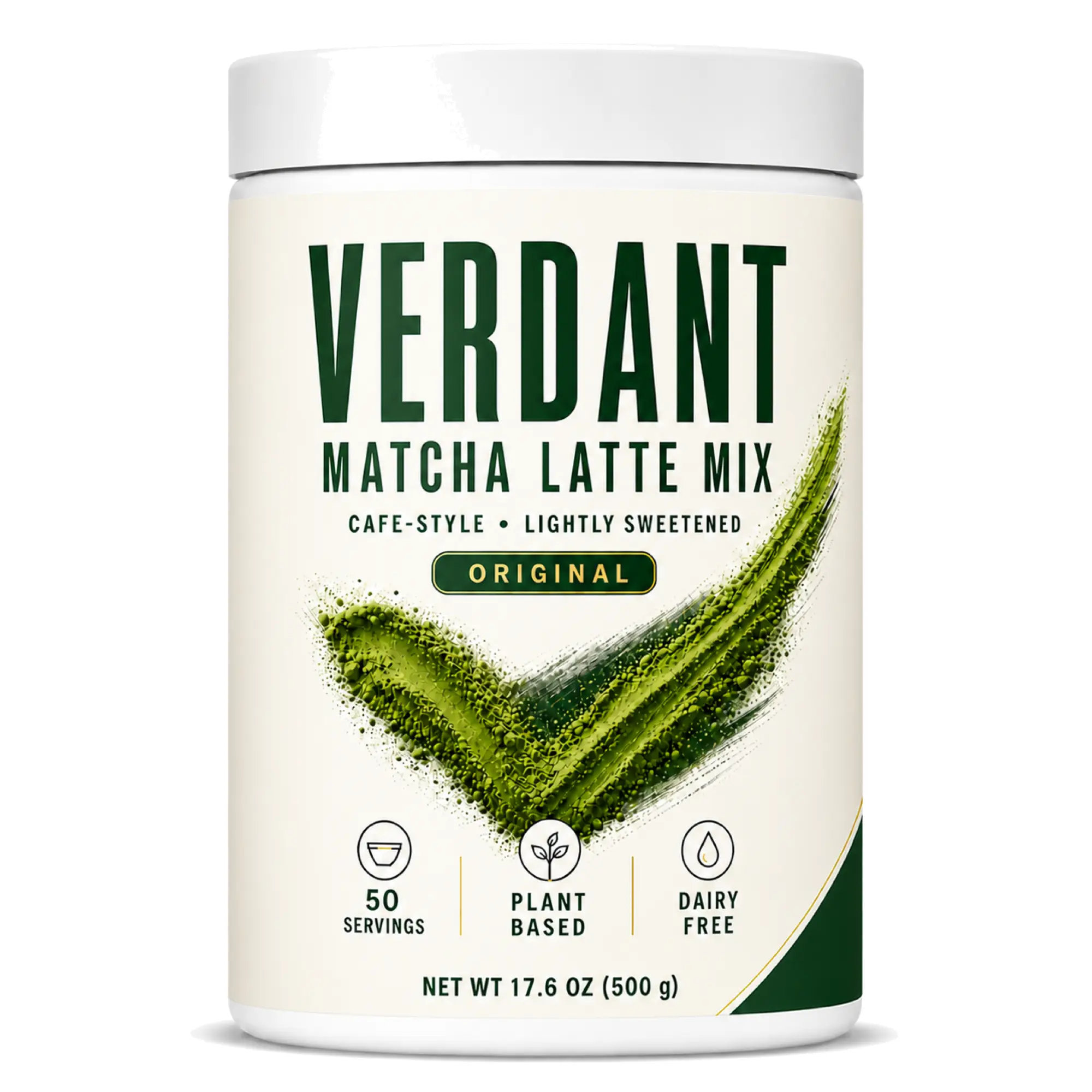 Verdant Original Matcha Latte Mix – Lightly Sweetened, Plant-Based & Dairy-Free for Hot & Iced Lattes