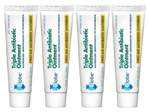 Globe Triple Action Skin Protection Ointment 1.0 oz (4 Pack), for Minor Cut and Scratch Care