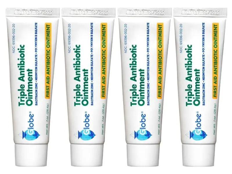 Globe Triple Action Skin Protection Ointment 1.0 oz (4 Pack), for Minor Cut and Scratch Care