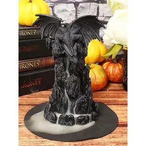 Ebros Dark Rocky Mountain Chernos Dragon Backflow Incense Tower Burner Statue