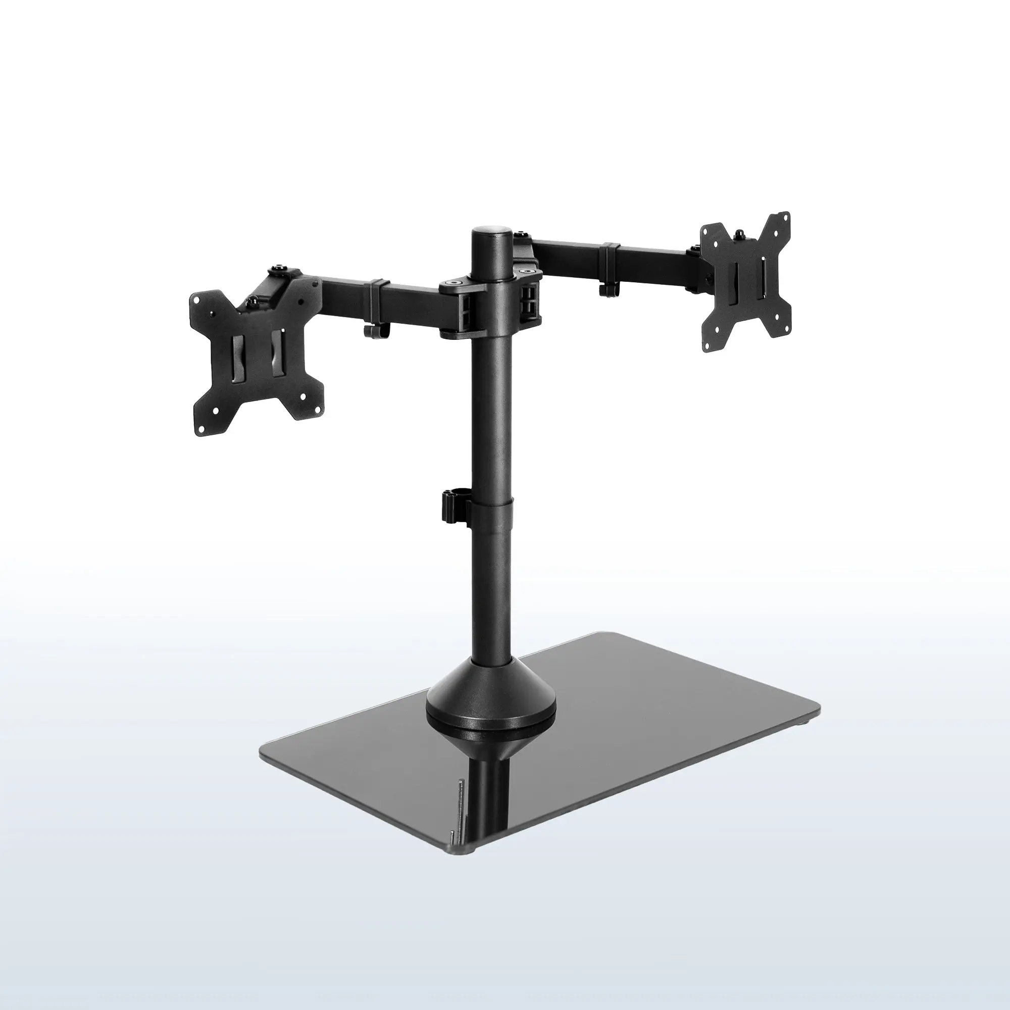 Office Furniture Dual Monitor Riser with Glass Base - Supports Screens Up to 38 in, Monitor Shelf