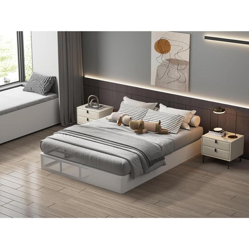 Box Spring 9 Inch High Profile Black Heavy Duty Metal Mattress Foundation with Fabric Cover,Easy Assembly,Non-Slip & Noise-Free