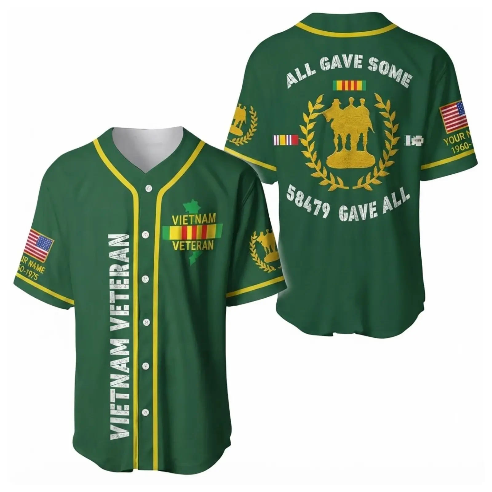 Vietnam Veteran Baseball Jersey, Anniversary Freedom Eagle and Army Soldier Button Up, Men's Army Graphic Button Up Shirts, Gift for Dad Grandpa Husband, U.S. Military Veteran Tribute Shirt, Fourth of July USA 250th Anniversary Apparel