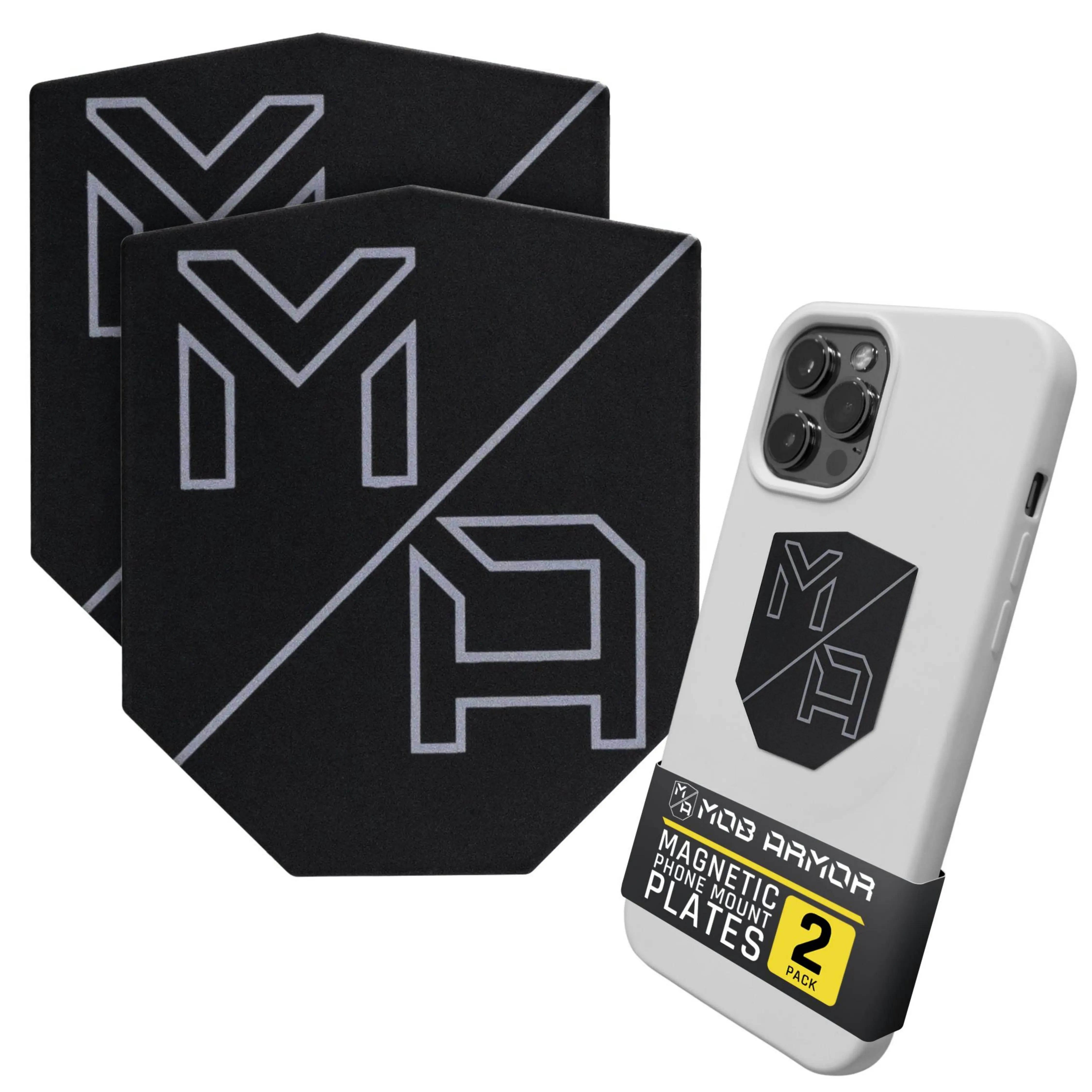 MobNetic Small Device Plates for Phones (2-Pack) | Magnetic Phone Holder Mount Installation