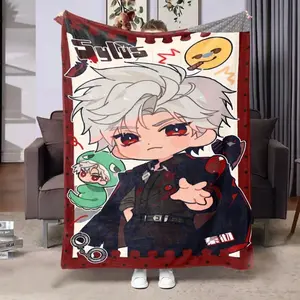 Love and Deepspace Sylus Xavier Caleb Zayne Q Edition Cartoon Cute Blanket Creative Kawaii Warm Air Conditioning Blanket Gift
