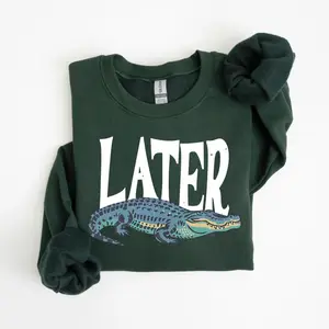 Later Gator Vintage 90s Style Sweatshirt, Funny Alligator Graphic Sweater, Retro Animal Pullover, Gift for Him or Her, Unisex Comfy Fall Outfit