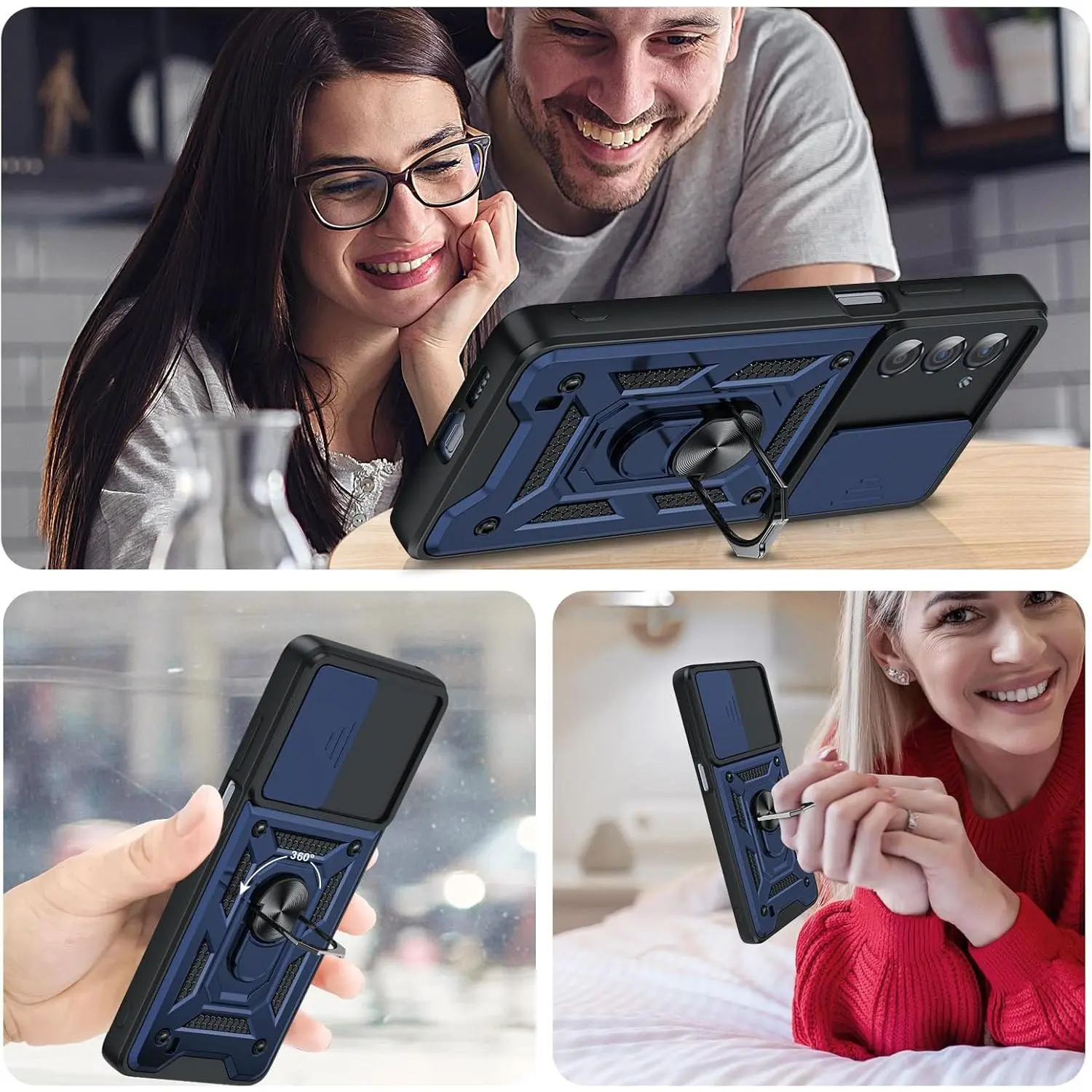 for Motorola Edge-5G UW 2021 Phone Case: Edge 2021 Case with Slide Camera Cover Glass Screen Protector Accessories, Full Hard PC and TPU Shockproof Unlocked Cover para Ring Stand, Blue - TikTok Shop for Motorola Edge-5G UW 2021 Phone Case: Edge 2021 Case with Slide Camera Cover Glass Screen Protector Accessories, Full Hard PC and TPU Shockproof Unlocked Cover para Ring Stand, Blue - TikTok Shop