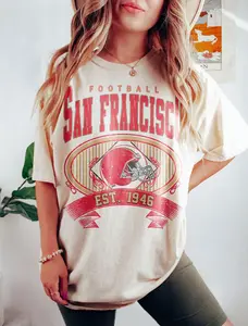 [Sale Up To 50%] Vintage 90s San Francisco Football 49ers Vintage Sweatshirt TShirt, San Francisco Football Tshirt, San Francisco Football Crewneck, Trending USA Cotton Fabric