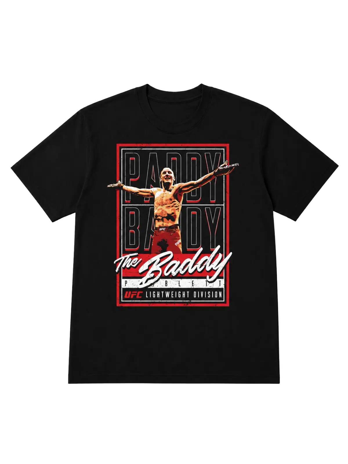 Paddy The Baddy Lightweight Division Graphic Tee, Vintage Retro MMA Design Shirt, Black UFC Apparel, Perfect Gift For Men and Women