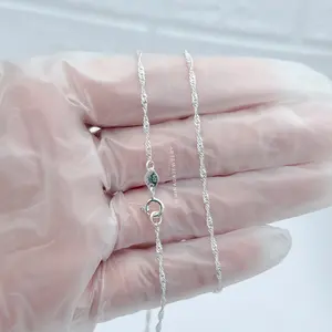 925 Silver Singapore Chain Semi-Thin