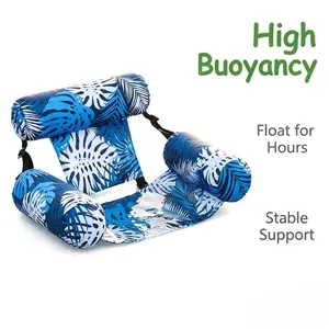 Pool Party Floats for Adults, 2 Pack Tropical Print Inflatable Pool Lounge Chairs, Aesthetic Water Hammock Float for Bachelorette Parties, Birthday Gatherings, Friends Summer Pool Fun