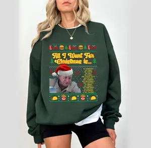 55 Burgers 55 Fries Ugly Christmas Sweater, All I Want For Christmas Tim Robinson Tshirt, Casual Style, Comfy and Quality