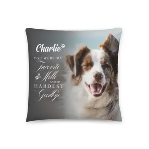 Pet Loss Personalized Pet Memorial Pillow Dog Loss Gift Cat Loss Gift Sympathy gift for pets | You Were My Favorite Hello