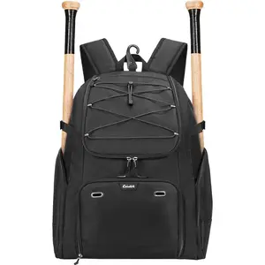 Baseball Backpack for Adult Large Capacity Softball Bat Bag with Shoe Compartment & Wet Pocket Baseball Bag with Fence Hook for 4 Bats & Equipment
