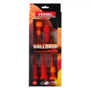 Vessel Tools  Ball Grip Insulated Screwdriver - 5 Piece