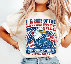 Comfort Colors Patriotic Shirt 1776–2026, America 250th Anniversary Tee, Land of the Free USA Shirt, 4th of July Adult Unisex T-Shirt