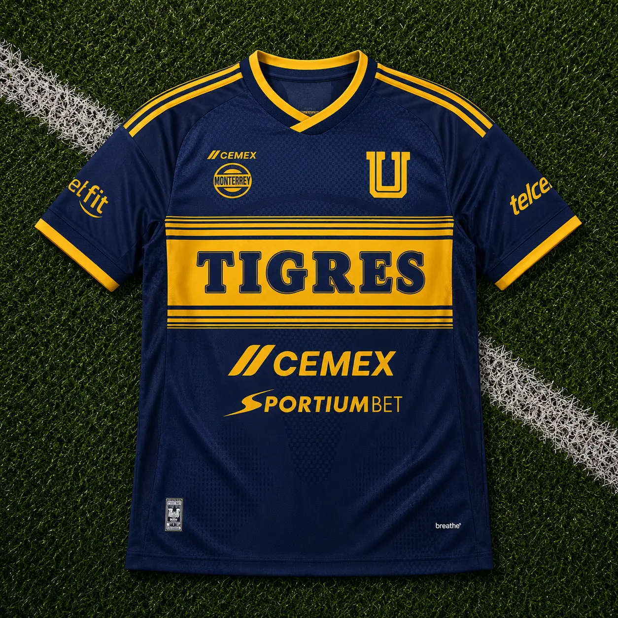 Royal Blue Tigres Away Soccer Shirt 26-27, Quick-Dry Short Sleeve Soccer Jersey, Breathable Game Day Sports Top, Liga MX Fan Gear