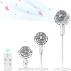 3 in 1 Floor Fan with Remote Control, 5 Speed Adjustable Height Standing Fan, Air Circulator Fan, Adjustable Room Fan for Home Office