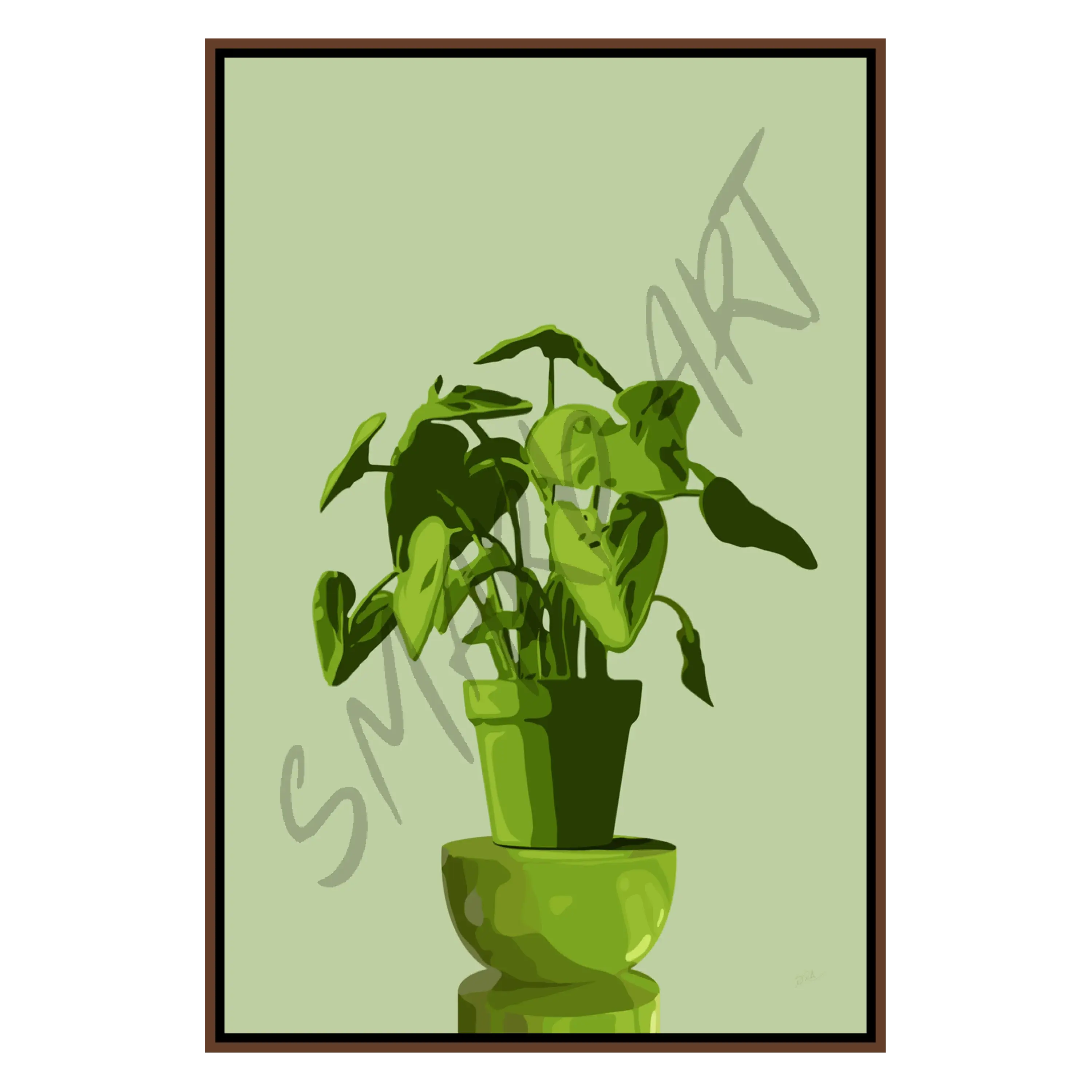 Modern Botanica  Smard Black Wall Art Print/ Canvas for Home /Office Decor - Smard Black Wall Art Print/ Canvas for Home /Office Decor