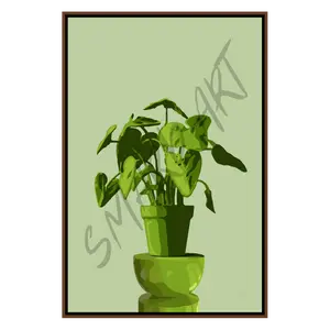 Modern Botanica  Smard Black Wall Art Print/ Canvas for Home /Office Decor - Smard Black Wall Art Print/ Canvas for Home /Office Decor