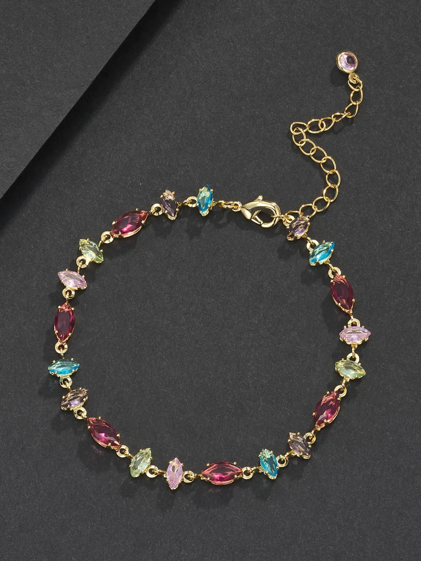 Hip-Hop Bracelet Set, Stackable Bracelets, Multi-Shaped Beads, Copper Chain, Jewelry Clasp Closure, Unisex Gift for Lovers, Dates, Birthdays