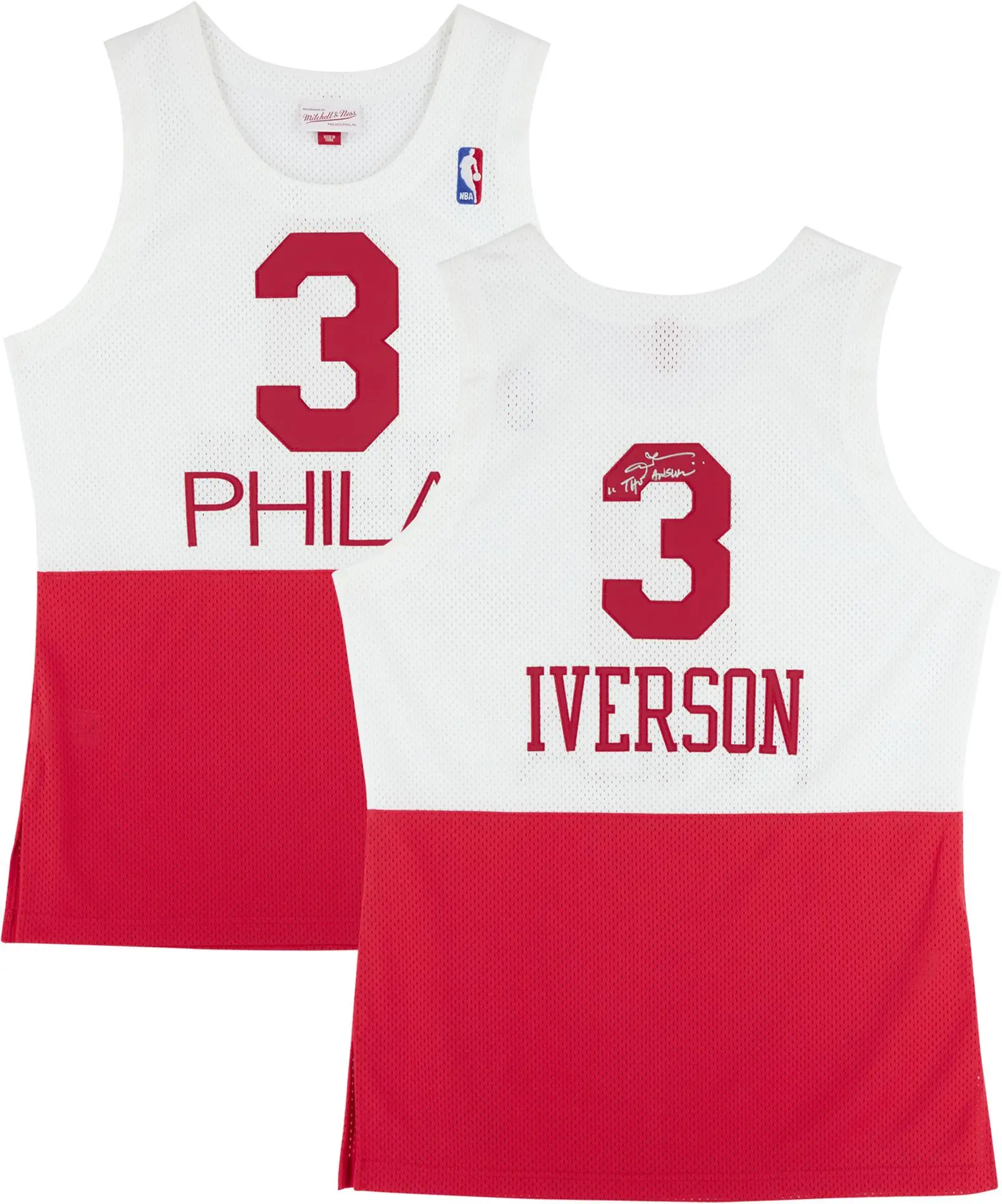 Allen Iverson Philadelphia 76ers Autographed Mitchell & Ness White and Red 2003-04 Authentic Jersey with "The Answer" Inscription - Fanatics Authentic Certified