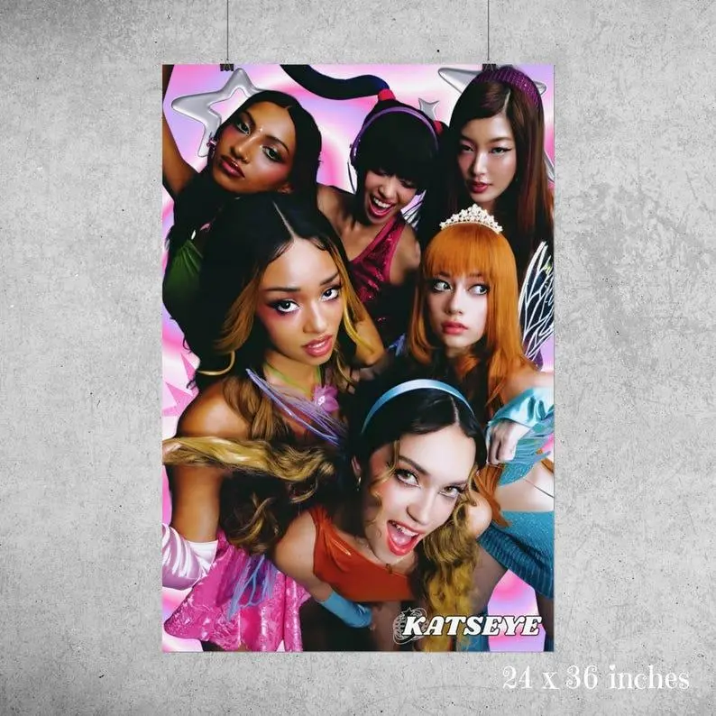Katseye Fan Art Poster Stylish Music Room Decor