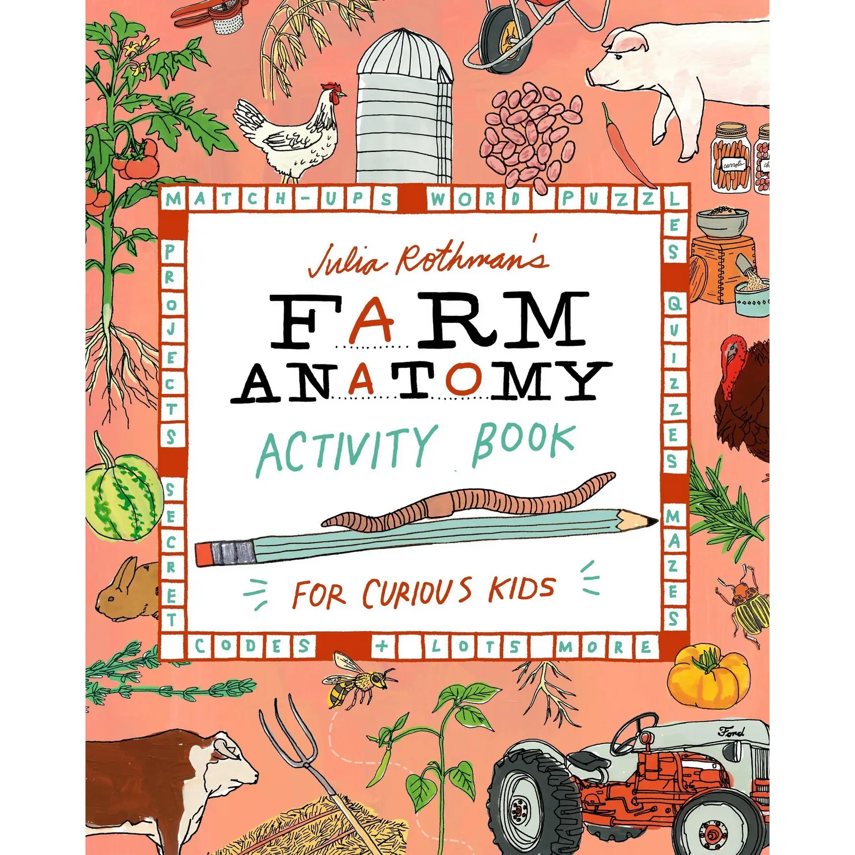 Julia Rothman's Farm Anatomy Childrens Learning Activity Book, Literature & Art Genre Book for Kids, Childrens Book
