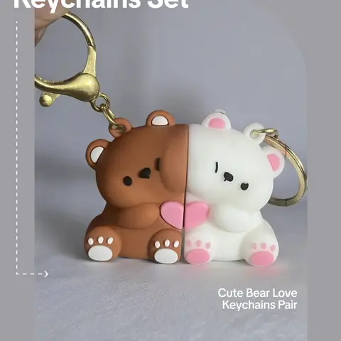 Cute Cartoon Bear Design Keychain, Mini Pendant, Couple Magnetic Keychain, Fashion Accessories for Women & Men, Trendy All-match & Exquisite Keychain for Birthday Gift, Keychain Bag Pendant, Keychains Cute